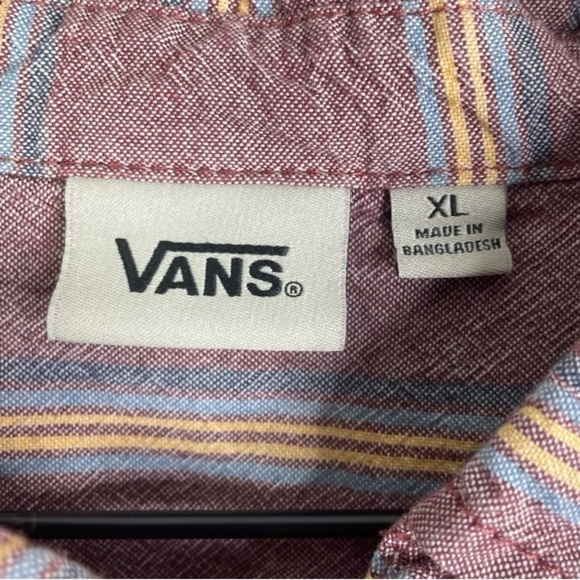 Vans Men’s Striped Long Sleeve Casual Button Shirt - Picture 2 of 3